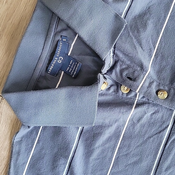 Preppy cut off collard shirt 👕 blue L XL - Picture 4 of 8